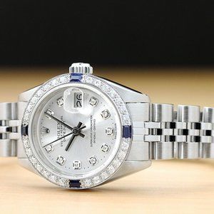 Sale! Rolex Sapphire Date 18k White Gold Ladies Watch